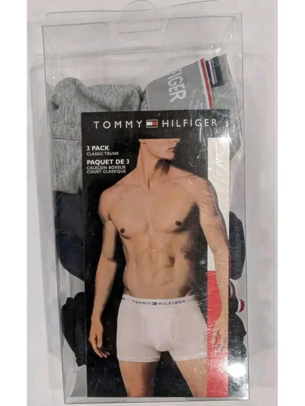 3 Pack TOMMY HILFIGER STRETCH COTTON BOXER BRIEFS MSRP $42 L